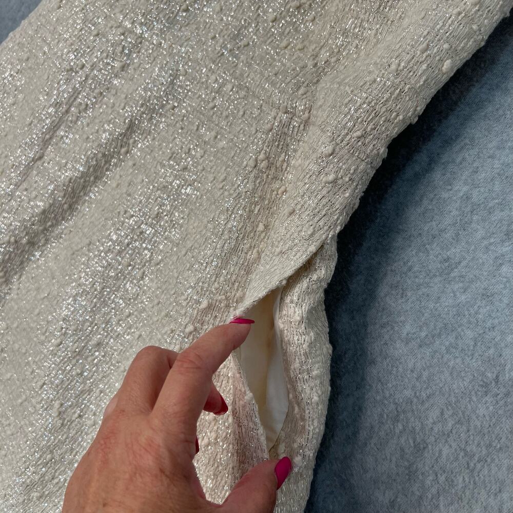 Alice + Olivia Pacey Linen Silk Sleeveless Lantern Dress Cream Lined Pockets 4 - Picture 8 of 14